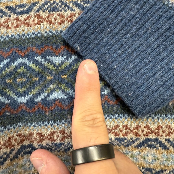 Eddie Bauer Sweater Mens Large Fair Isle Nordic Geometric Knit Crewneck Merino - Picture 3 of 11